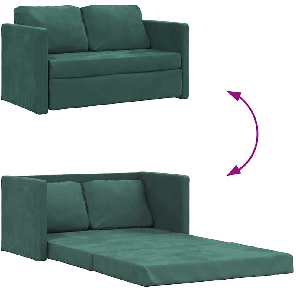 Grindų sofa-lova, 2-1, mėlynos spalvos, 122x204x55cm, aksomas