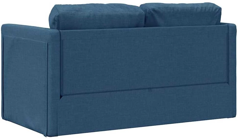 Grindų sofa-lova, 2-1, mėlynos spalvos, 112x174x55cm, audinys