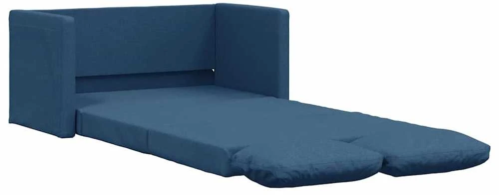 Grindų sofa-lova, 2-1, mėlynos spalvos, 112x174x55cm, audinys