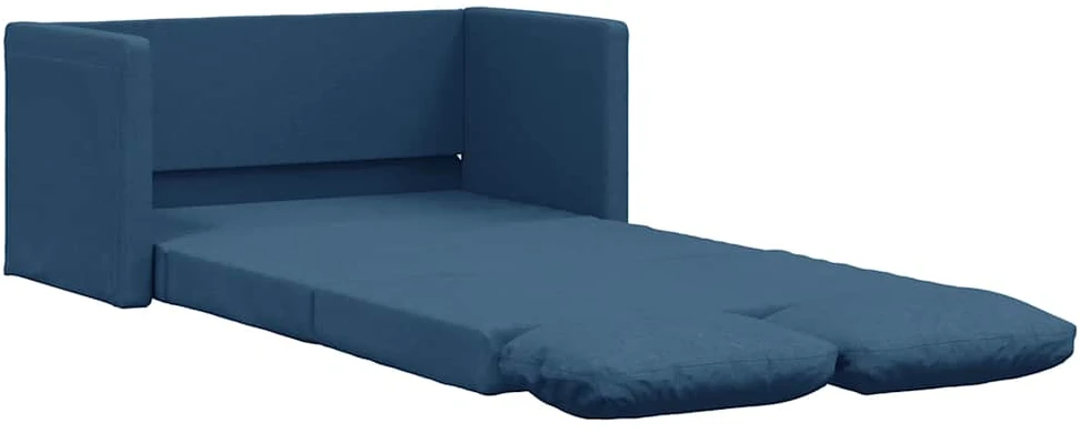 Grindų sofa-lova, 2-1, mėlynos spalvos, 112x174x55cm, audinys