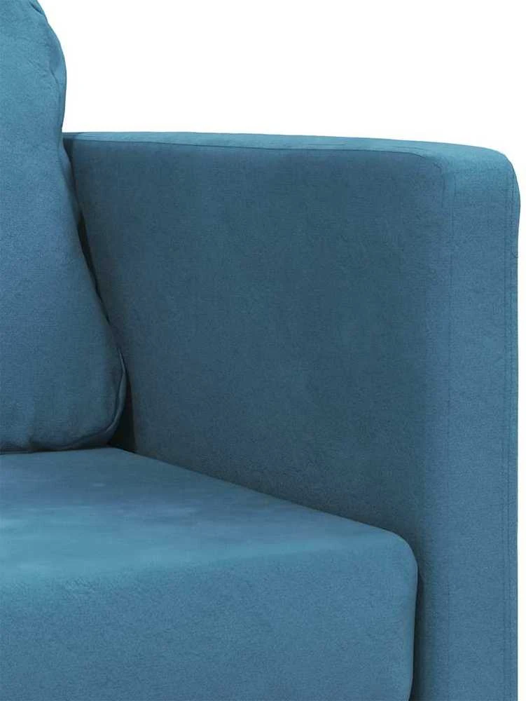 Grindų sofa-lova, 2-1, mėlynos spalvos, 122x204x55cm, aksomas