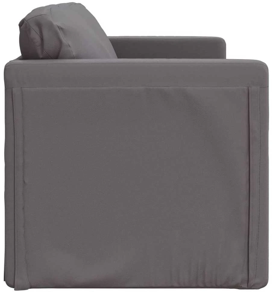Grindų sofa-lova, 2-1, pilka, 112x174x55cm, dirbtinė oda