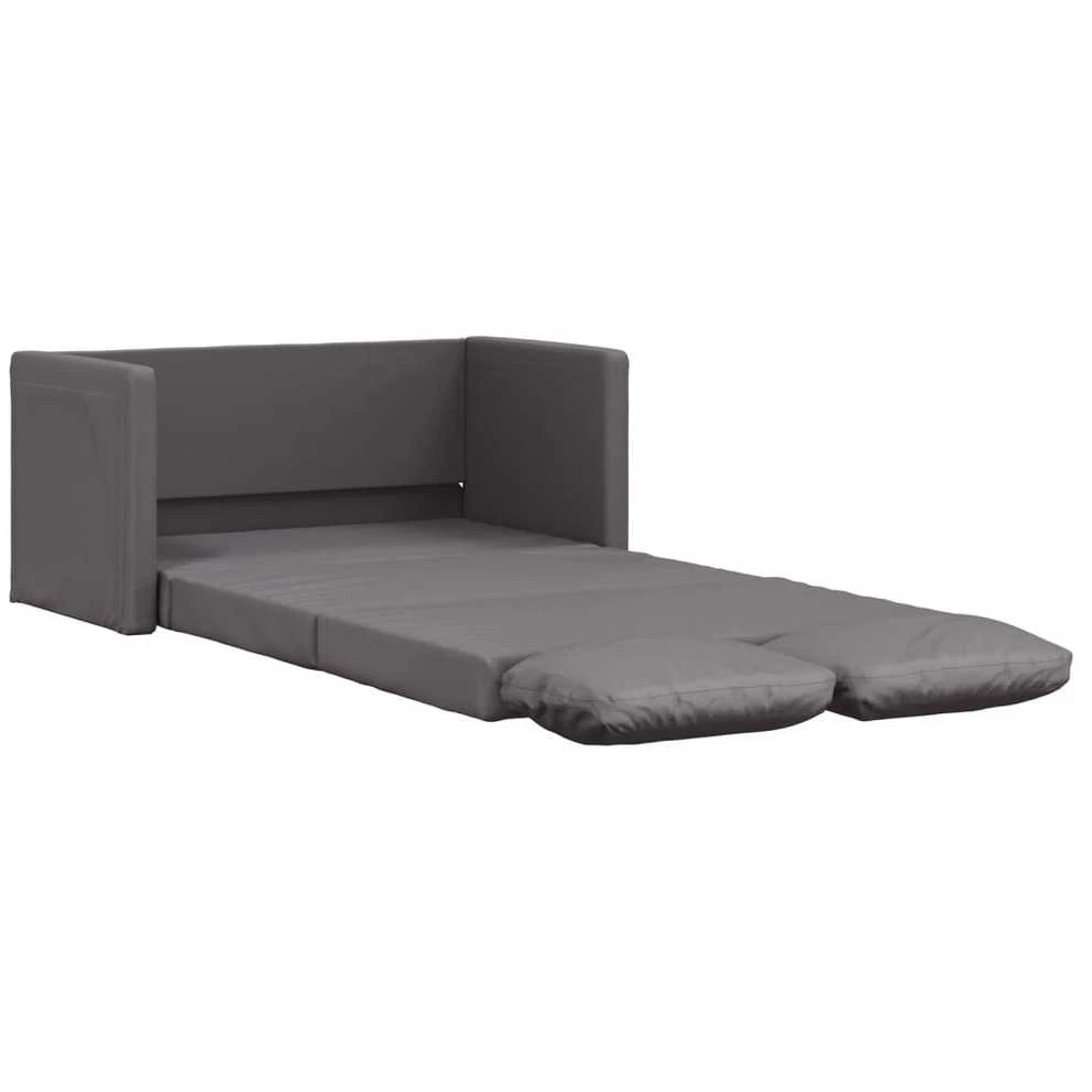 Grindų sofa-lova, 2-1, pilka, 112x174x55cm, dirbtinė oda