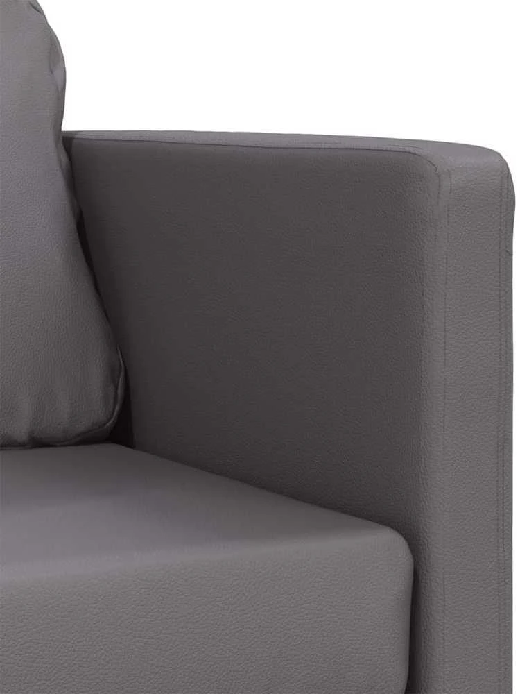 Grindų sofa-lova, 2-1, pilka, 112x174x55cm, dirbtinė oda