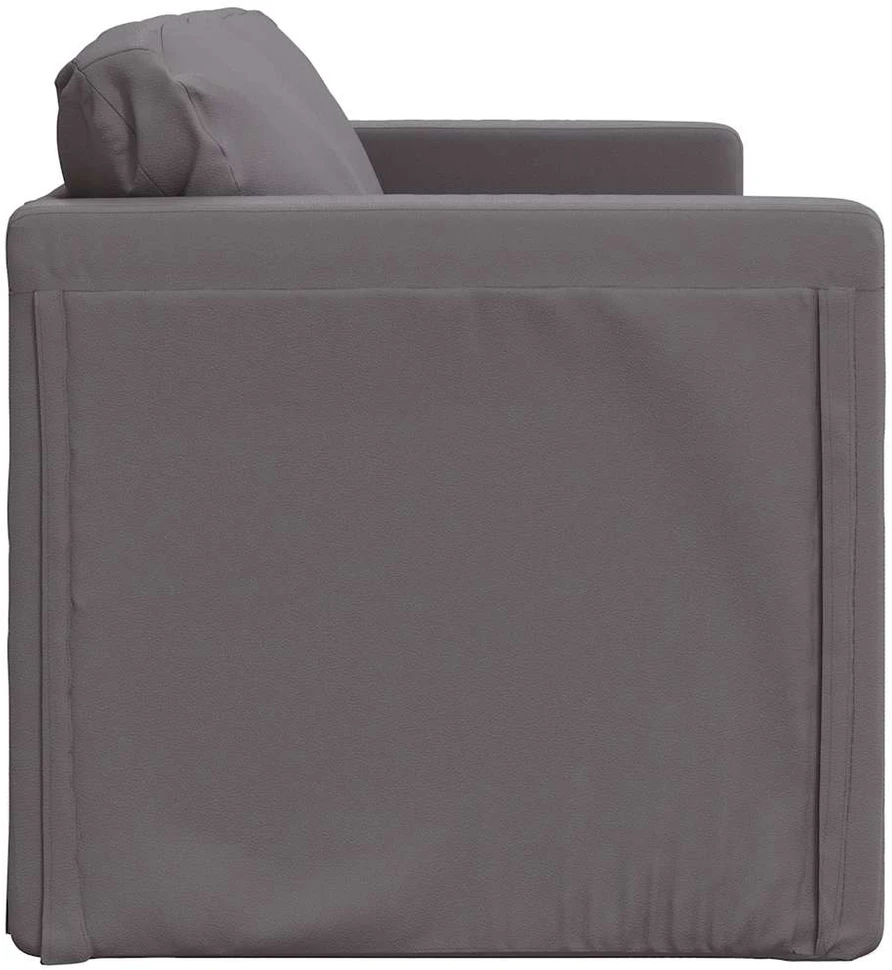 Grindų sofa-lova, 2-1, pilka, 112x174x55cm, dirbtinė oda