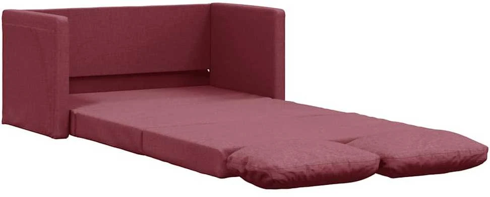 Grindų sofa-lova, 2-1, raudonojo vyno, 112x174x55cm, audinys