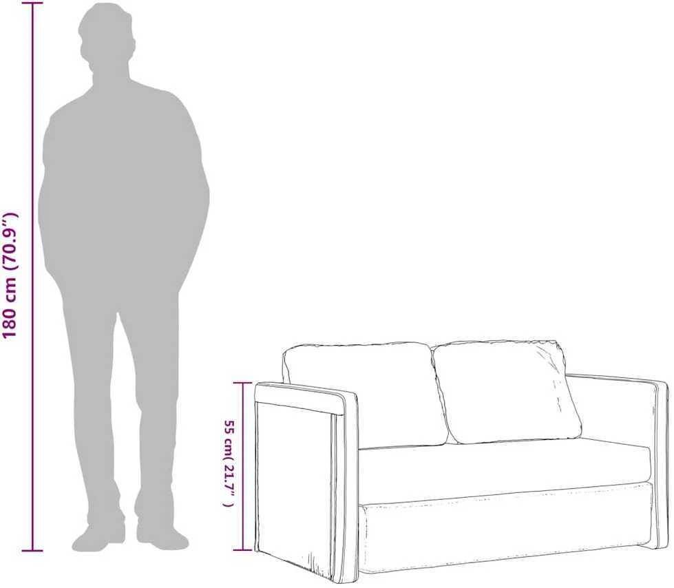 Grindų sofa-lova, 2-1, raudonojo vyno, 112x174x55cm, audinys