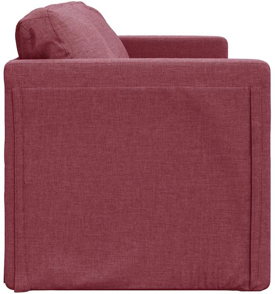 Grindų sofa-lova, 2-1, raudonojo vyno, 112x174x55cm, audinys