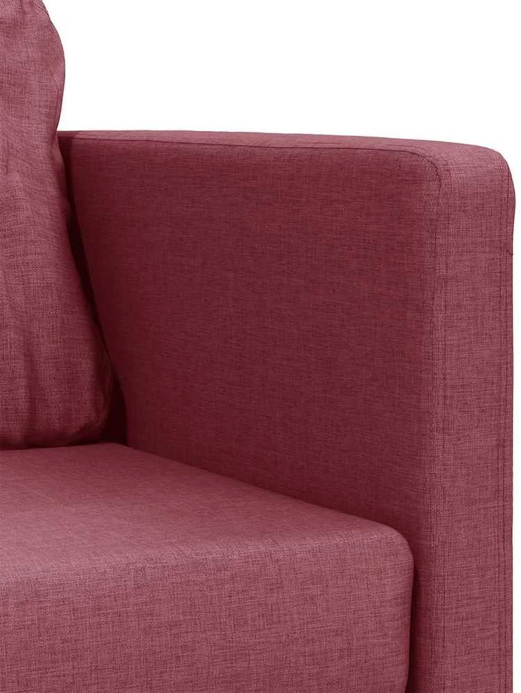 Grindų sofa-lova, 2-1, raudonojo vyno, 112x174x55cm, audinys