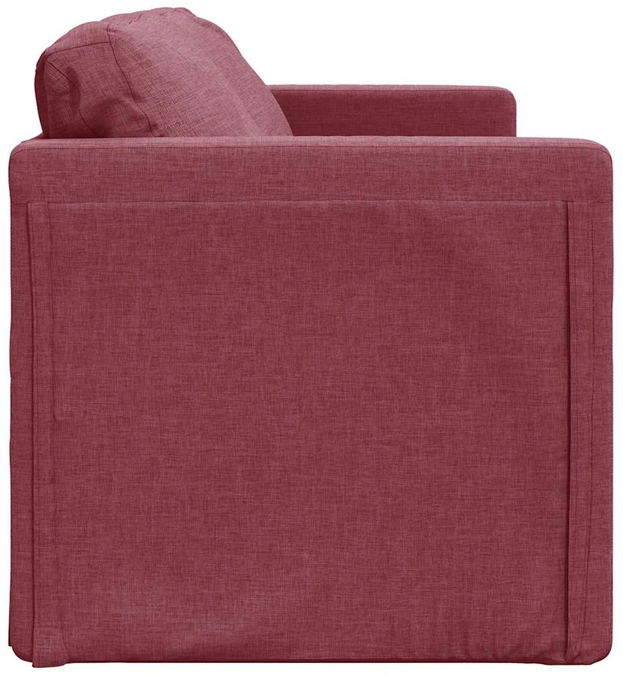 Grindų sofa-lova, 2-1, raudonojo vyno, 112x174x55cm, audinys