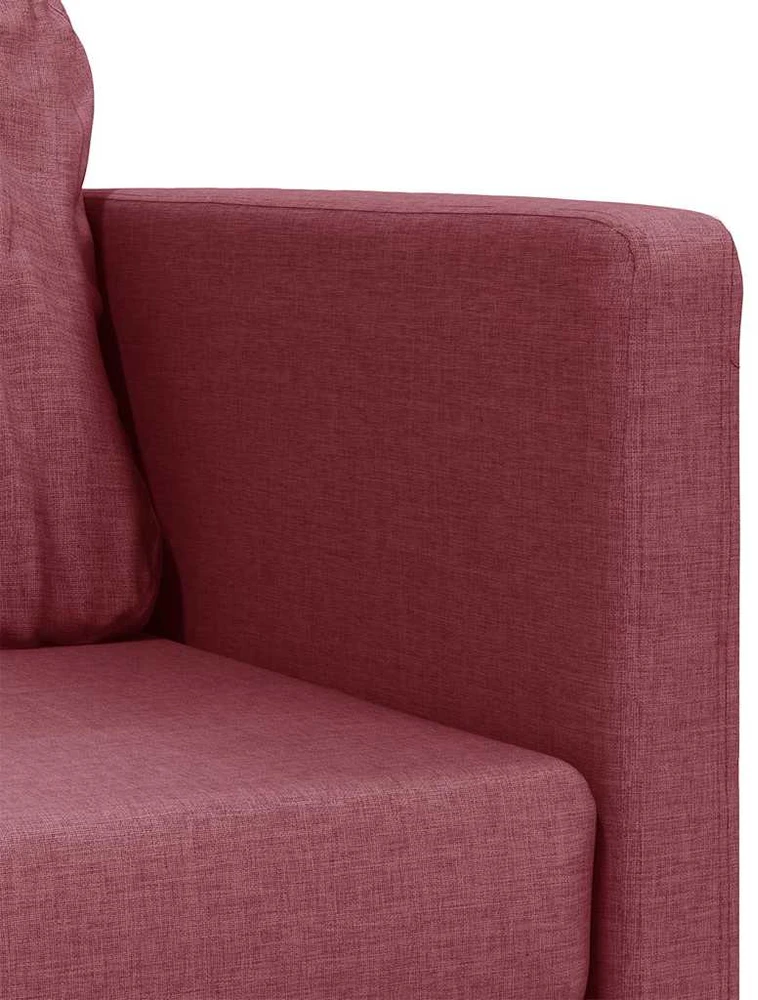 Grindų sofa-lova, 2-1, raudonojo vyno, 112x174x55cm, audinys