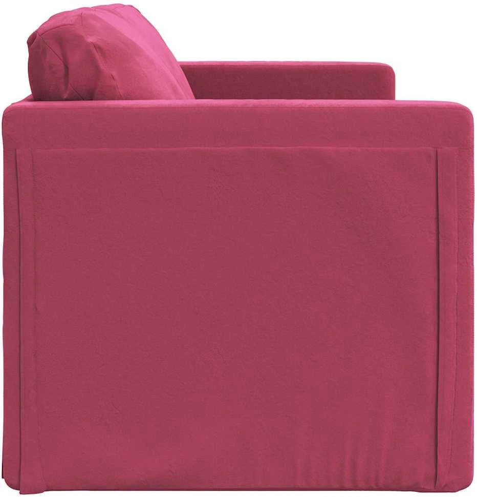 Grindų sofa-lova, 2-1, raudonojo vyno, 122x204x55cm, aksomas