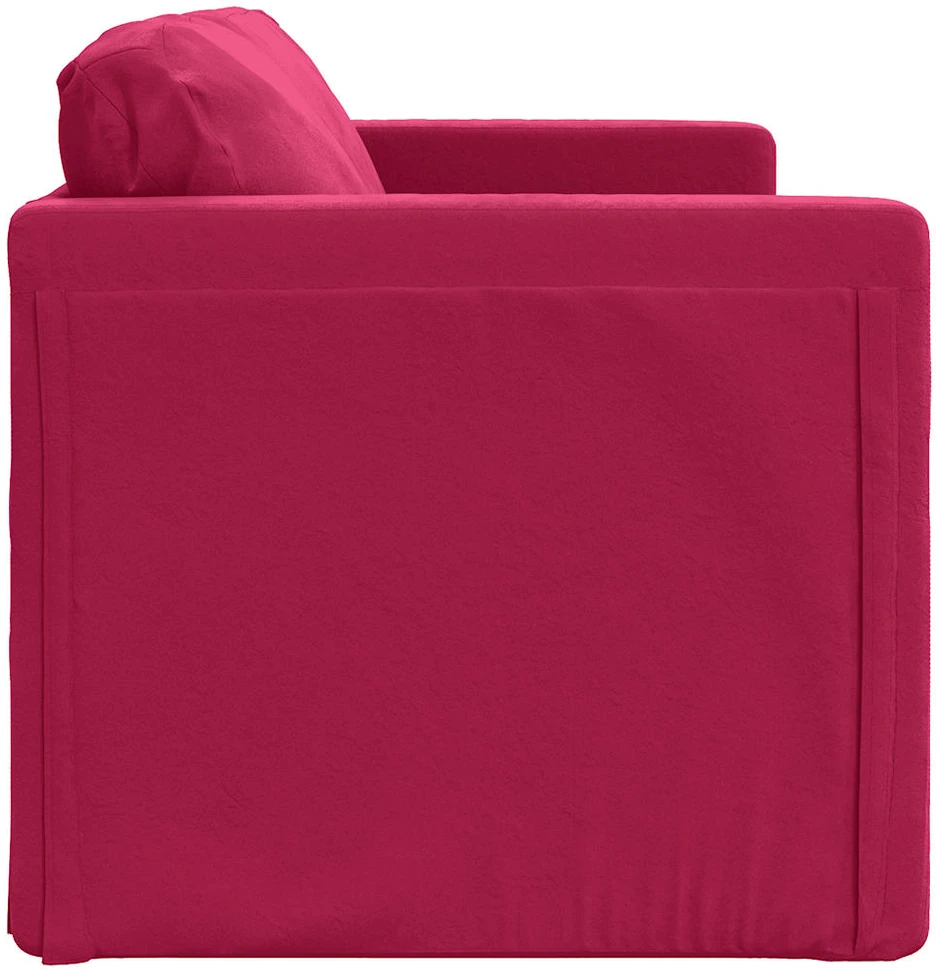 Grindų sofa-lova, 2-1, raudonojo vyno, 122x204x55cm, aksomas