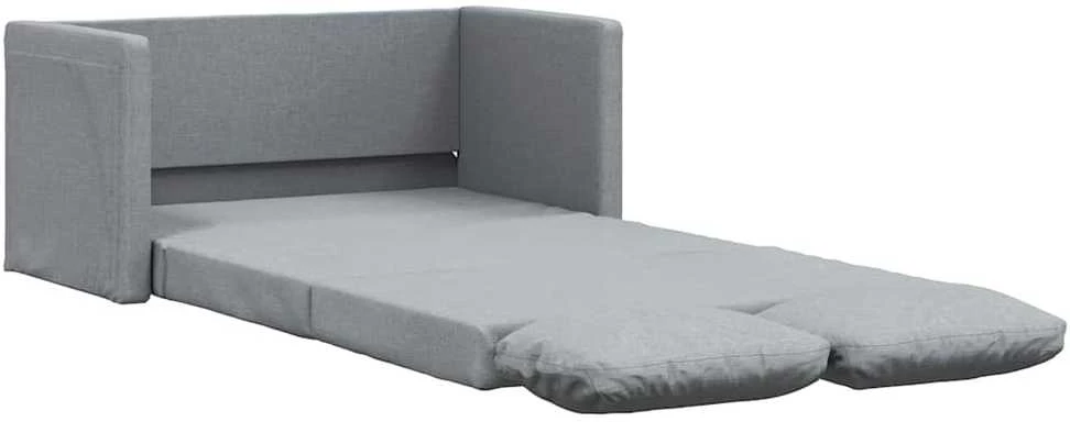 Grindų sofa-lova, 2-1, šviesiai pilka, 112x174x55cm, audinys