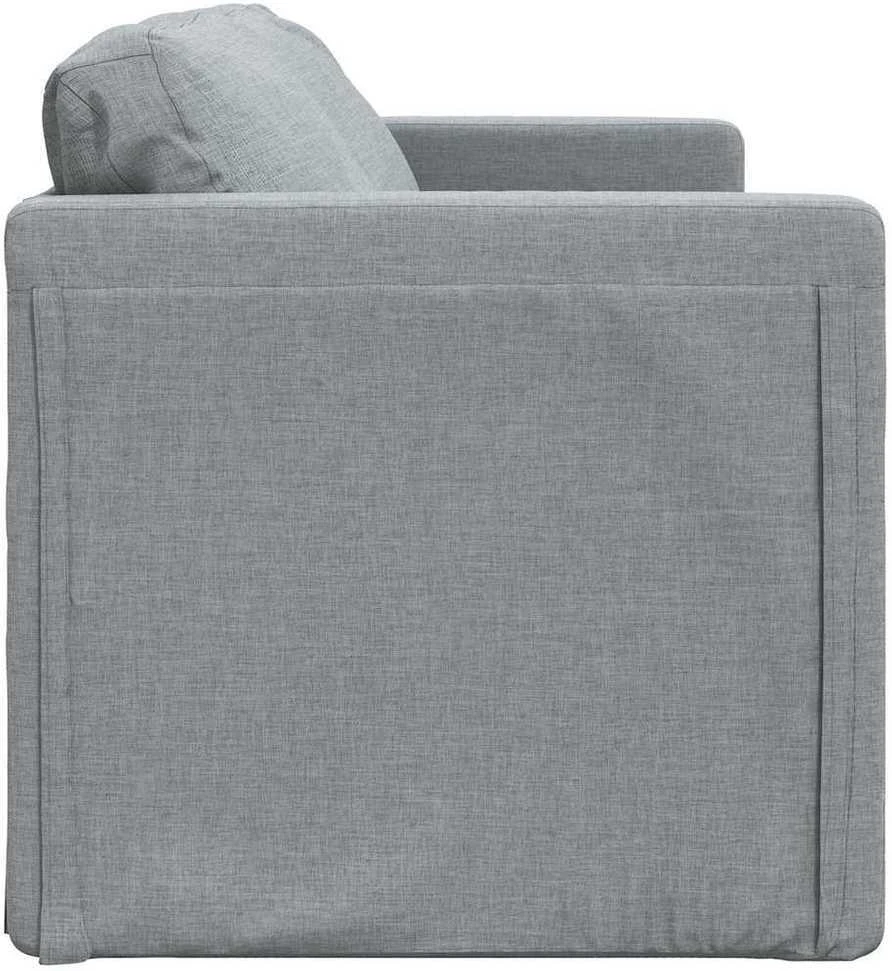 Grindų sofa-lova, 2-1, šviesiai pilka, 112x174x55cm, audinys