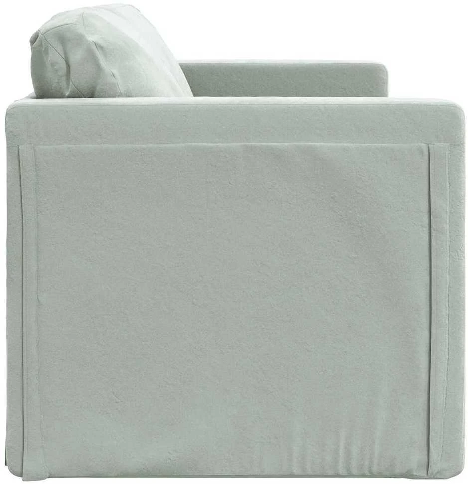 Grindų sofa-lova, 2-1, šviesiai pilka, 122x204x55cm, aksomas