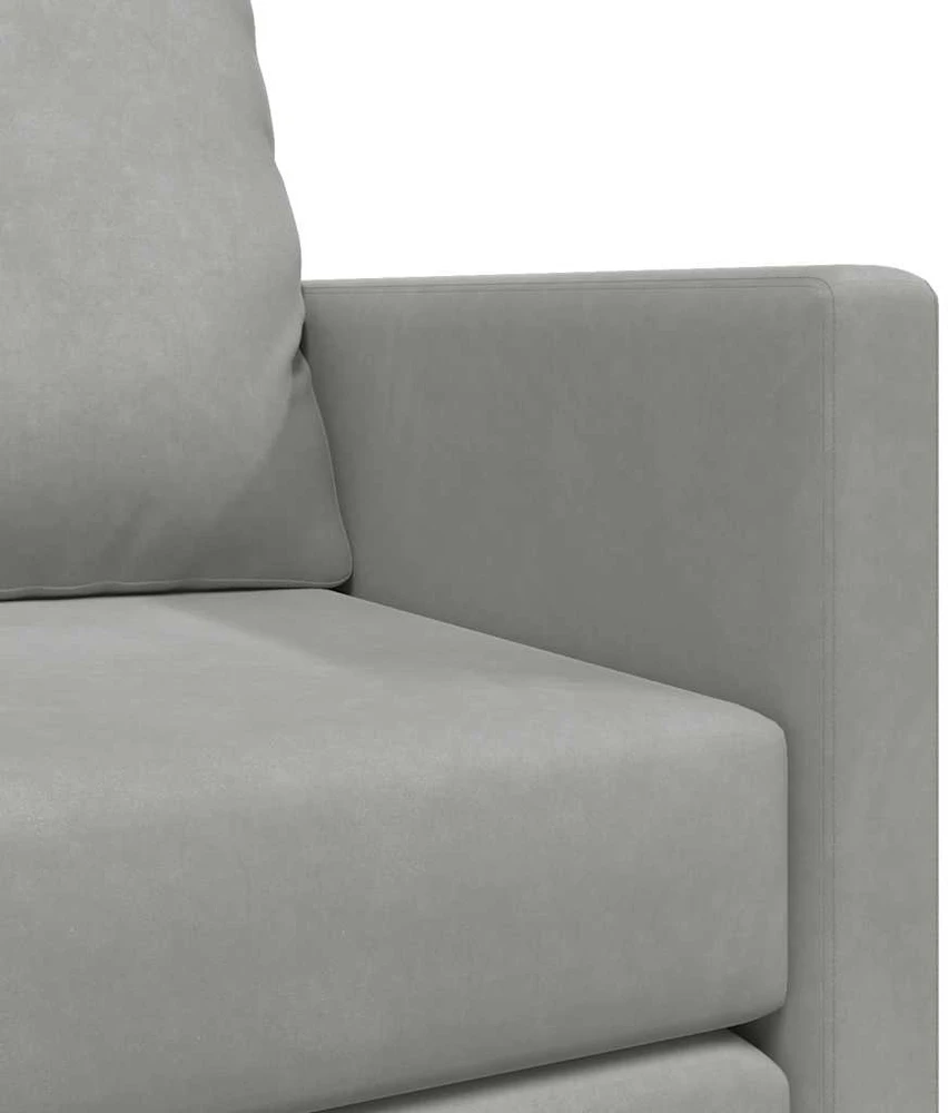 Grindų sofa-lova, 2-1, šviesiai pilka, 122x204x55cm, aksomas