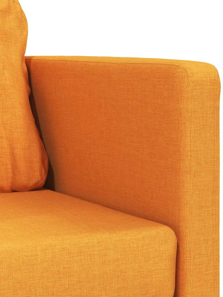 Grindų sofa-lova, 2-1, tamsiai geltona, 112x174x55cm, audinys