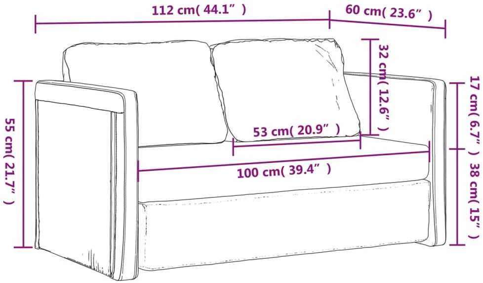 Grindų sofa-lova, 2-1, tamsiai geltona, 112x174x55cm, audinys