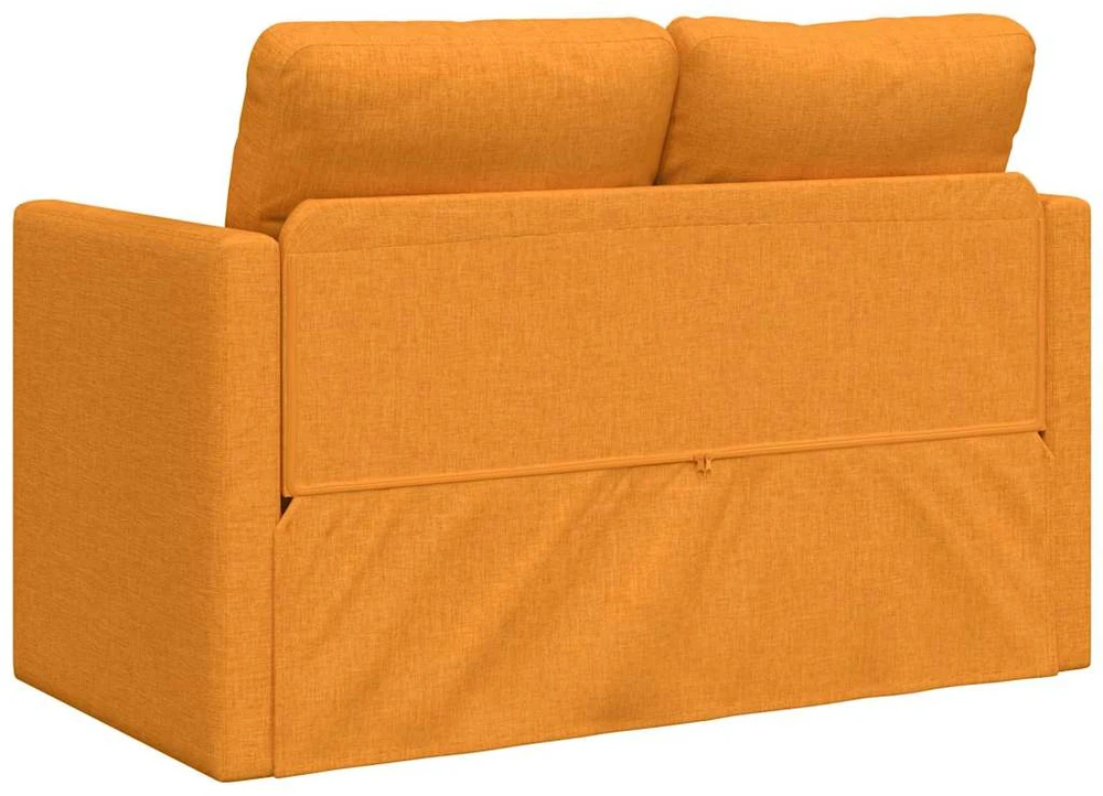 Grindų sofa-lova, 2-1, tamsiai geltona, 112x174x55cm, audinys