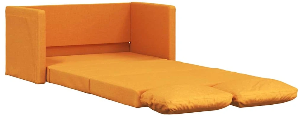 Grindų sofa-lova, 2-1, tamsiai geltona, 112x174x55cm, audinys