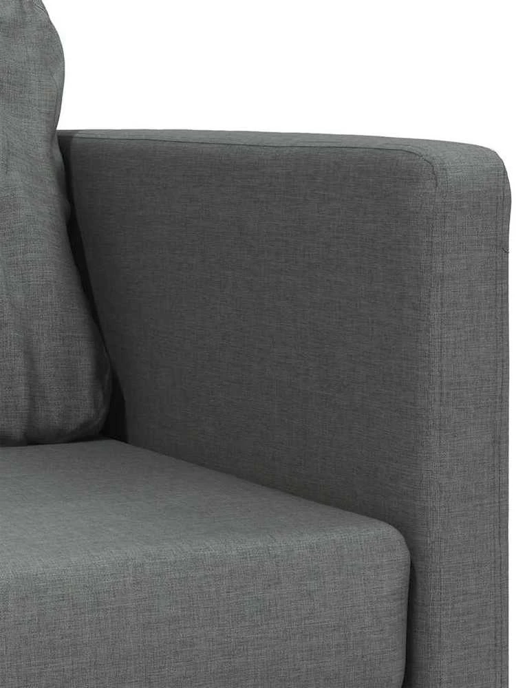 Grindų sofa-lova, 2-1, tamsiai pilka, 112x174x55cm, audinys