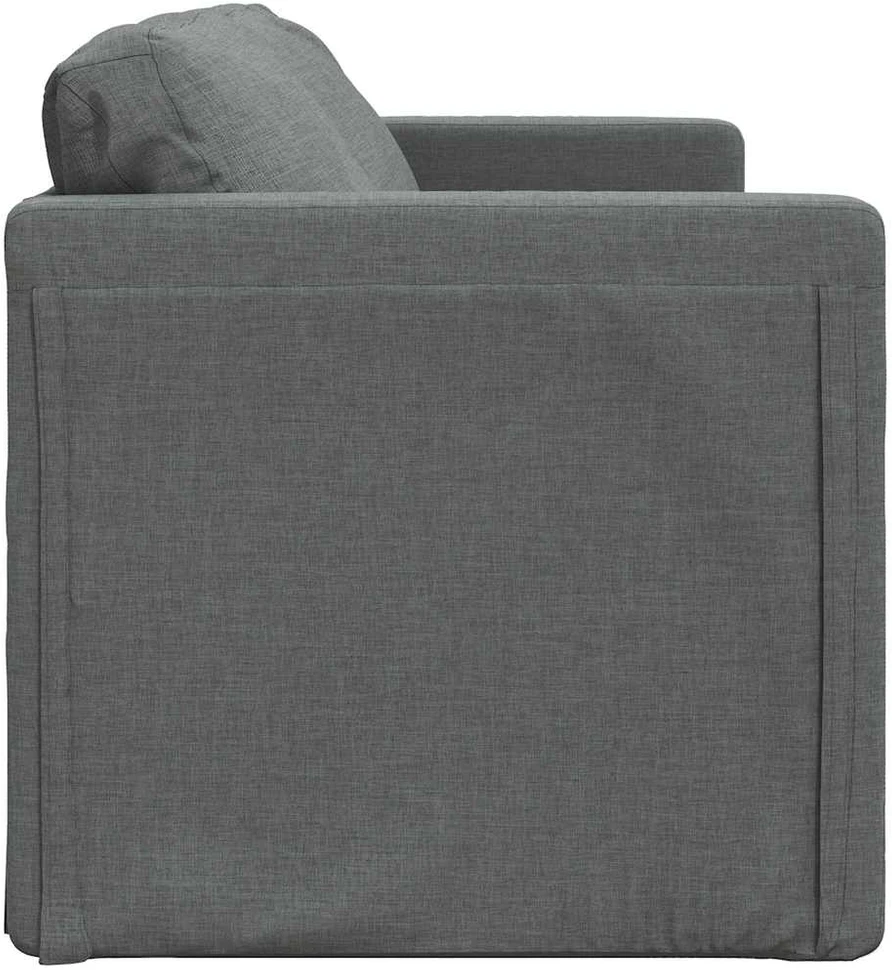 Grindų sofa-lova, 2-1, tamsiai pilka, 112x174x55cm, audinys