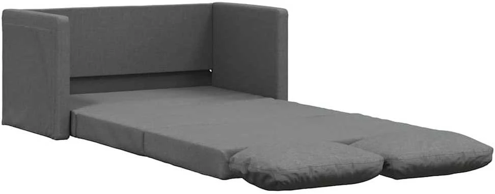 Grindų sofa-lova, 2-1, tamsiai pilka, 112x174x55cm, audinys