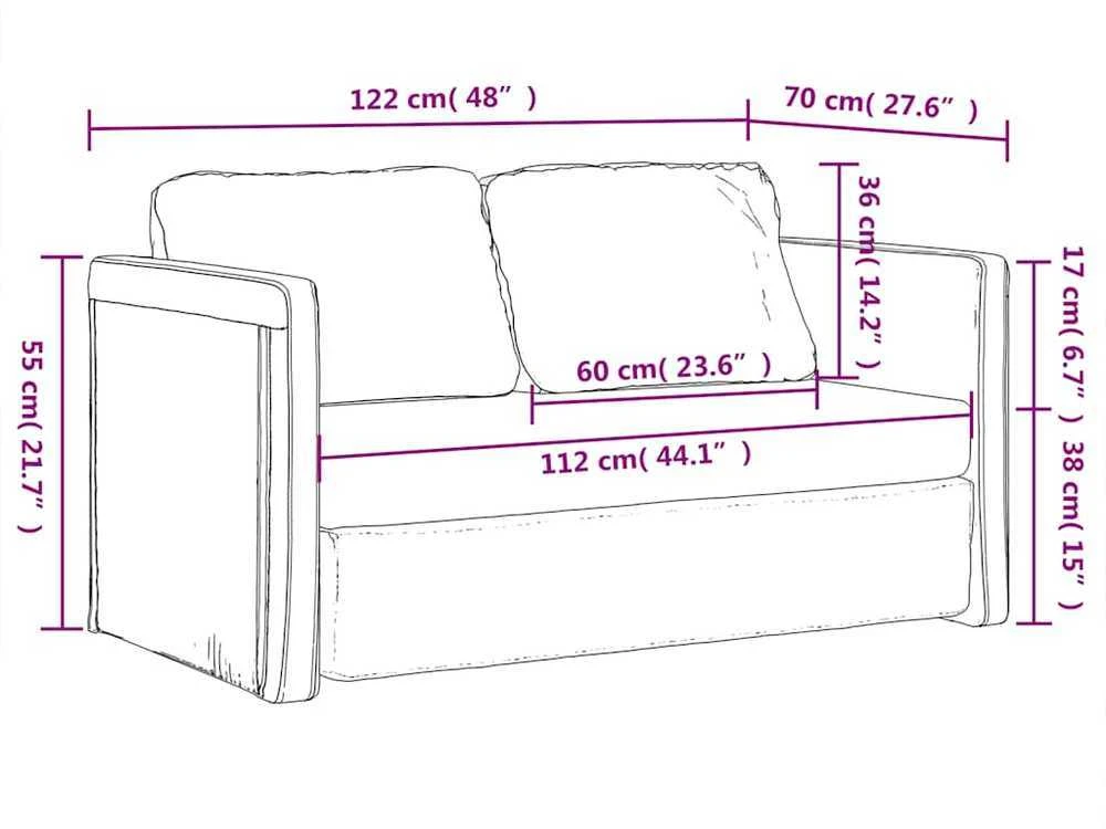Grindų sofa-lova, 2-1, tamsiai pilka, 122x204x55cm, aksomas