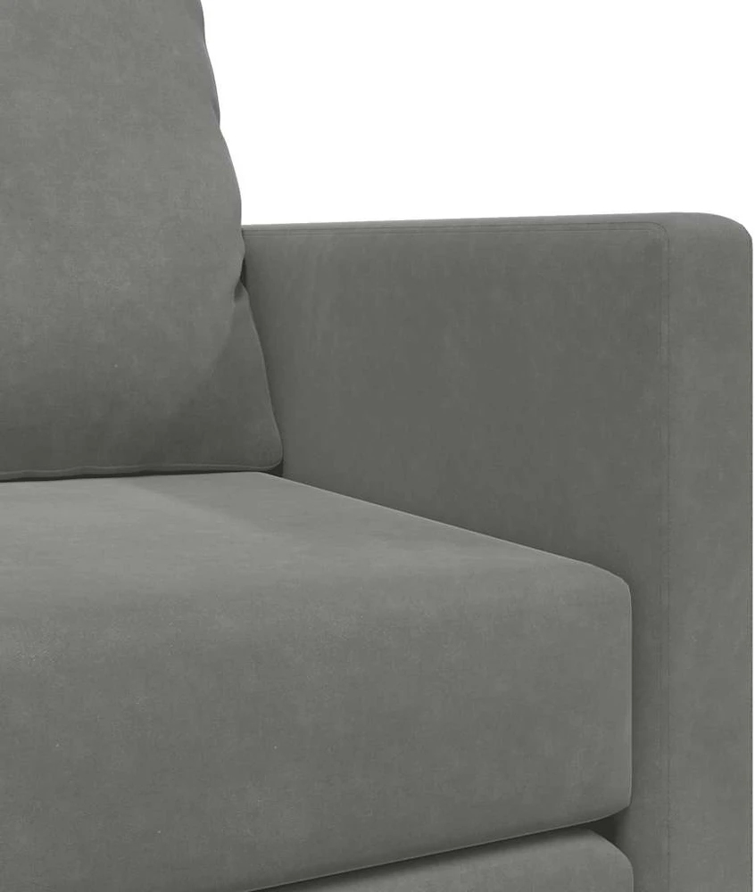Grindų sofa-lova, 2-1, tamsiai pilka, 122x204x55cm, aksomas
