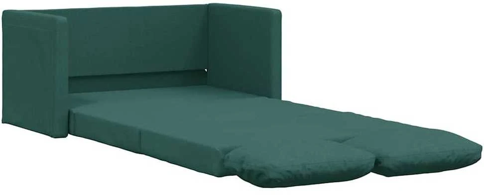 Grindų sofa-lova, 2-1, tamsiai žalia, 112x174x55cm, audinys