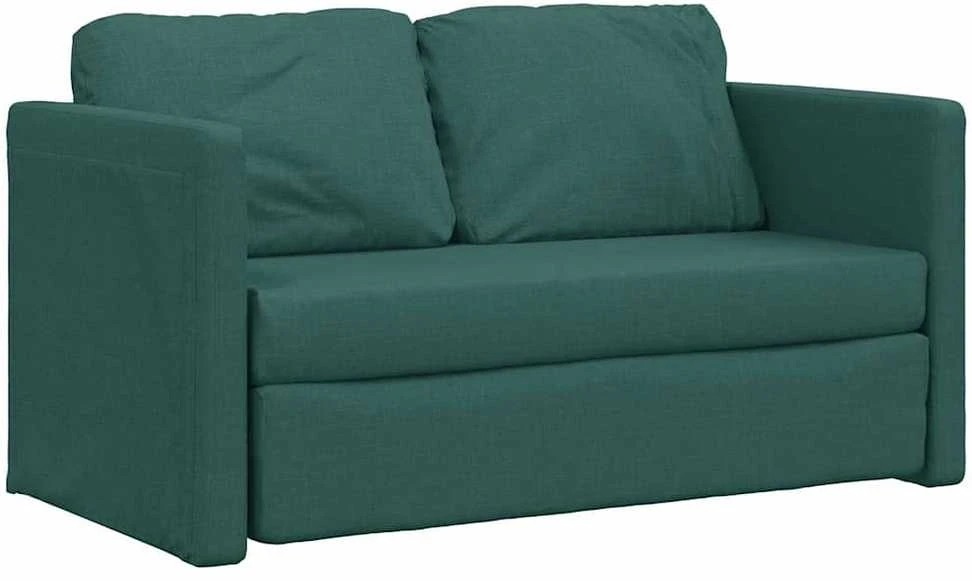 Grindų sofa-lova, 2-1, tamsiai žalia, 112x174x55cm, audinys