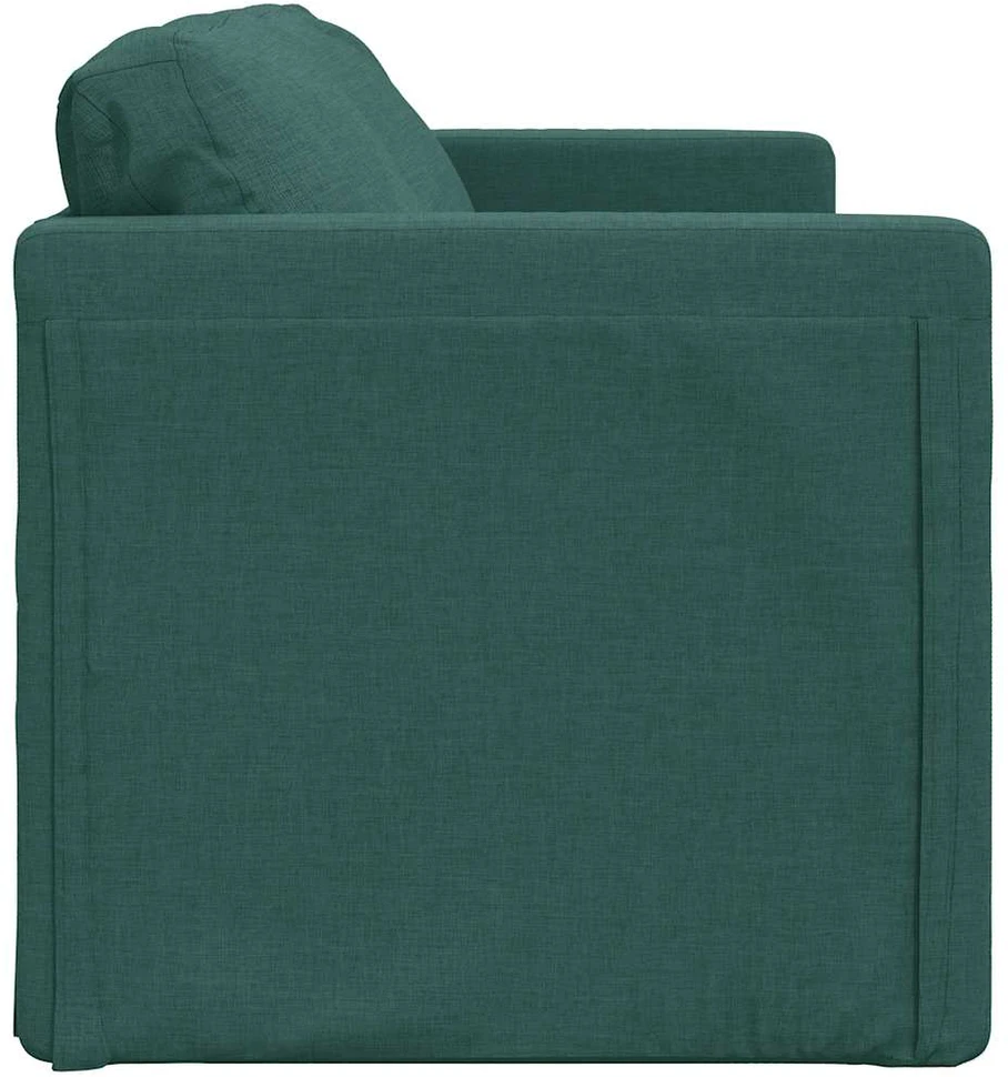 Grindų sofa-lova, 2-1, tamsiai žalia, 112x174x55cm, audinys