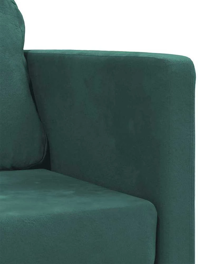Grindų sofa-lova, 2-1, tamsiai žalia, 122x204x55cm, aksomas