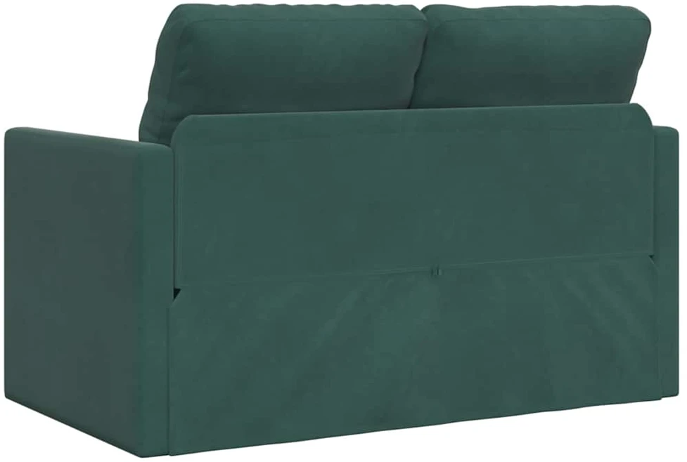 Grindų sofa-lova, 2-1, tamsiai žalia, 122x204x55cm, aksomas