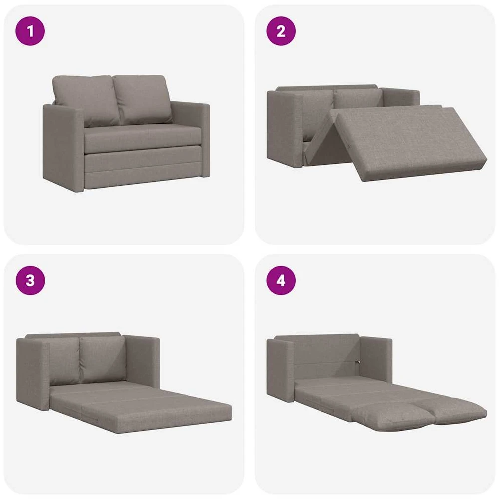 Grindų sofa-lova, 2-1, taupe spalvos, 112x174x55cm, audinys