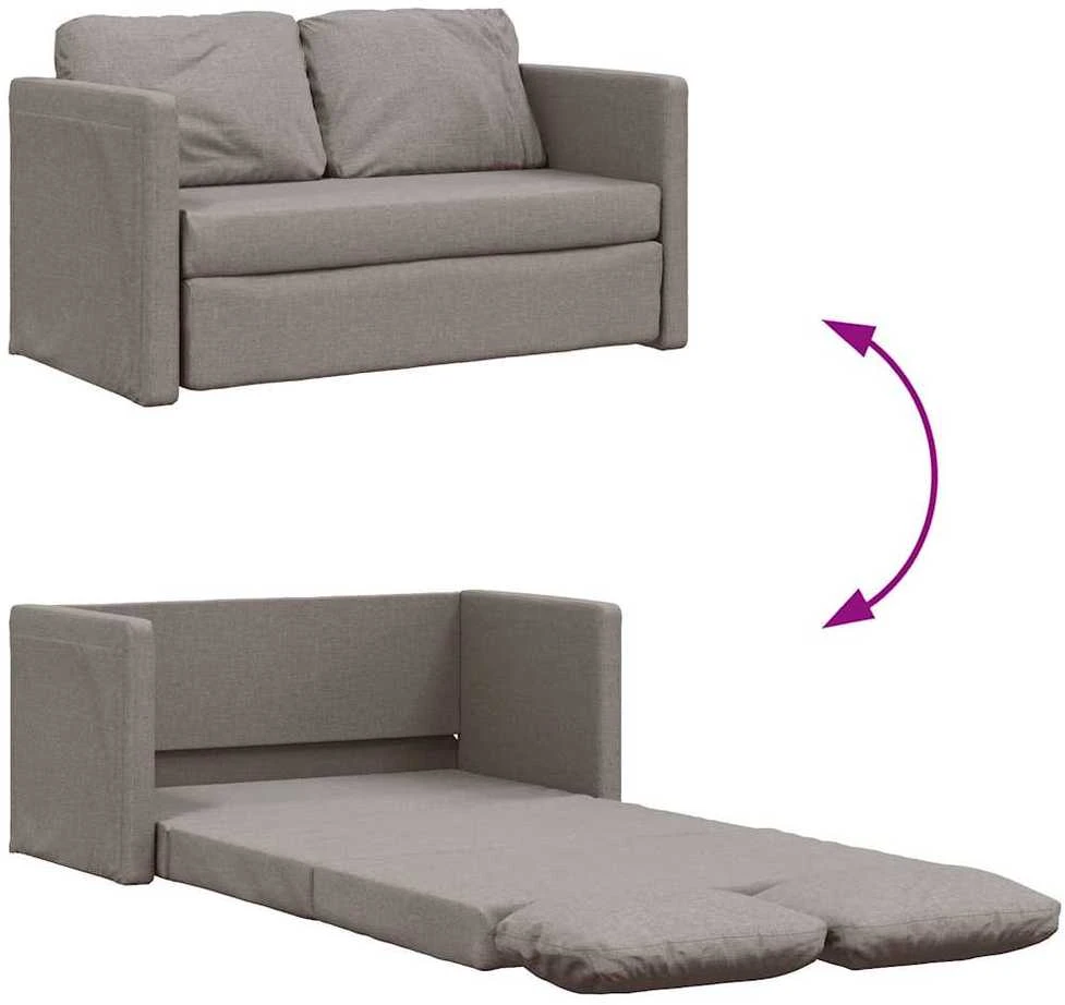 Grindų sofa-lova, 2-1, taupe spalvos, 112x174x55cm, audinys