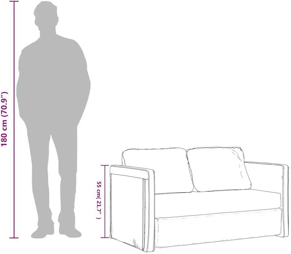 Grindų sofa-lova, 2-1, taupe spalvos, 112x174x55cm, audinys