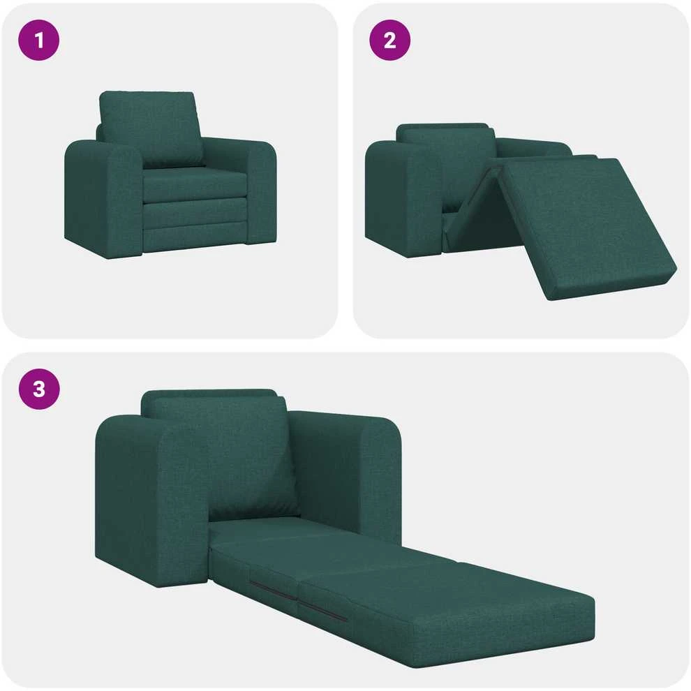 Sofa lova Tamsiai žalia 98 x 71 x 83 cm audinys