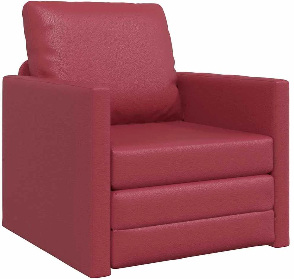 Sofa lova 60cm Vyno raudona Dirbtinė Oda