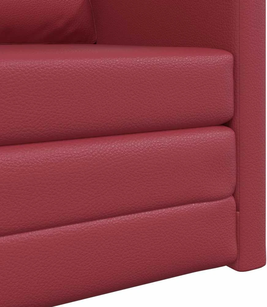 Sofa lova 60cm Vyno raudona Dirbtinė Oda