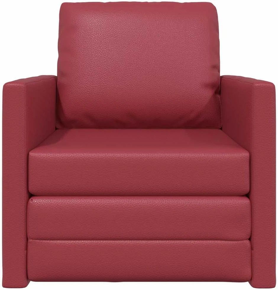 Sofa lova 60cm Vyno raudona Dirbtinė Oda