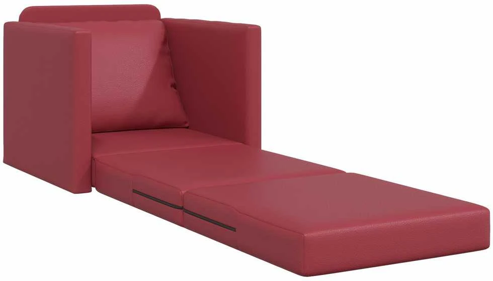 Sofa lova 60cm Vyno raudona Dirbtinė Oda