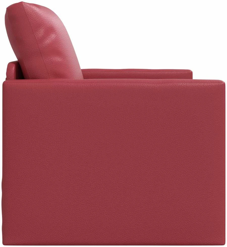 Sofa lova 60cm Vyno raudona Dirbtinė Oda