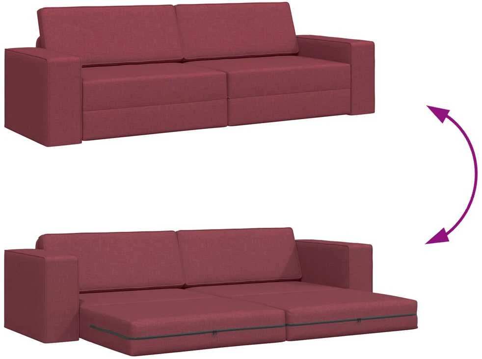 Sofa lova Vyno raudona 245 x 78 x 77 cm audinys