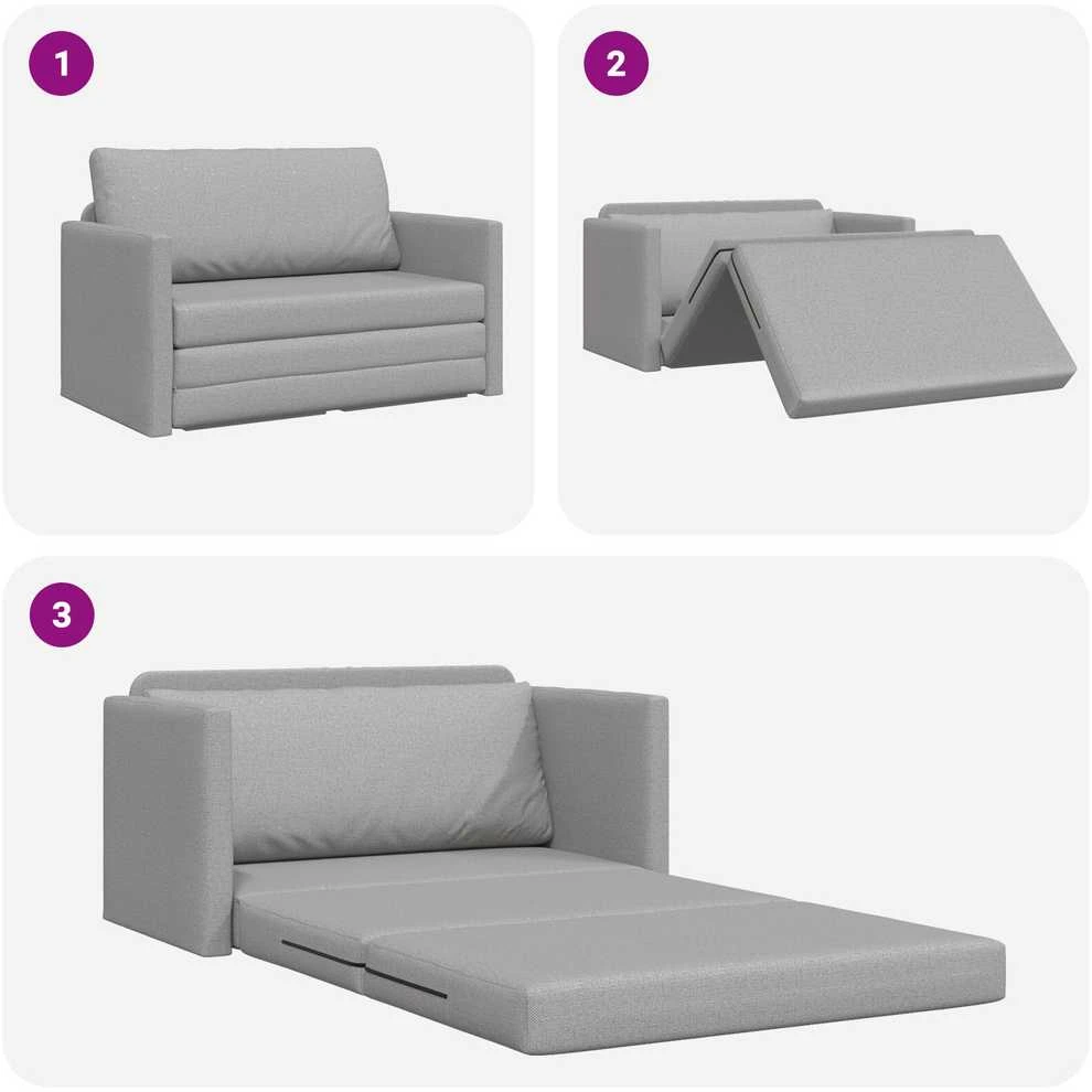 Sofa lova Debesų pilka 124 x 71 x 78 cm audinys