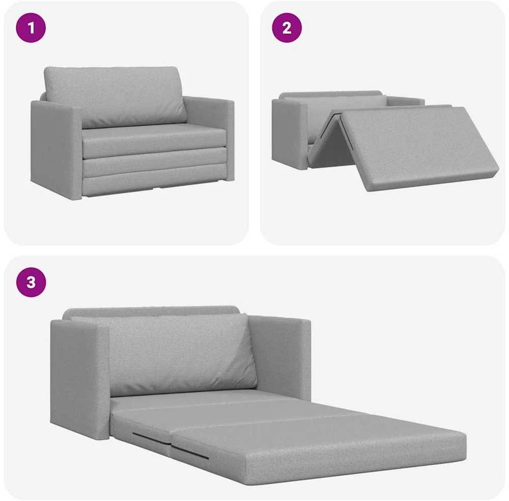 Sofa lova Debesų pilka 124 x 71 x 78 cm audinys