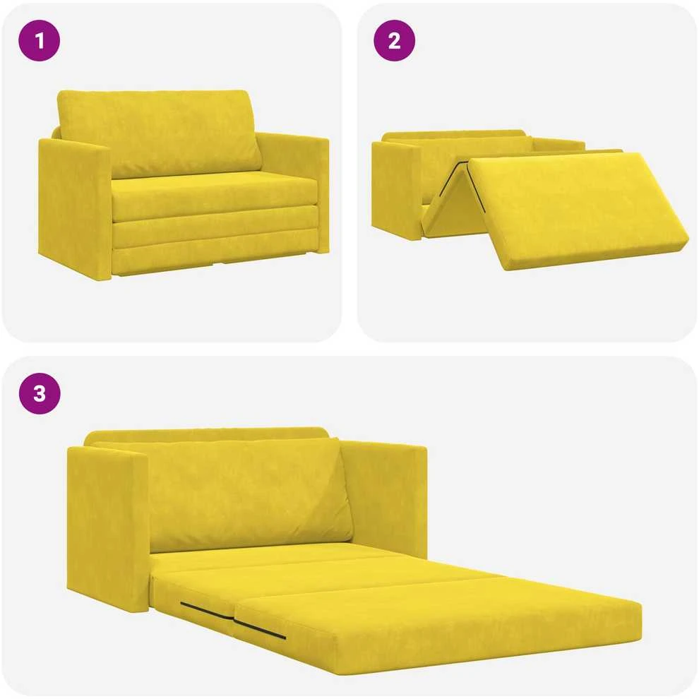 Sofa lova Saulėgrąžų geltona 124 x 71 x 78 cm Aksomas