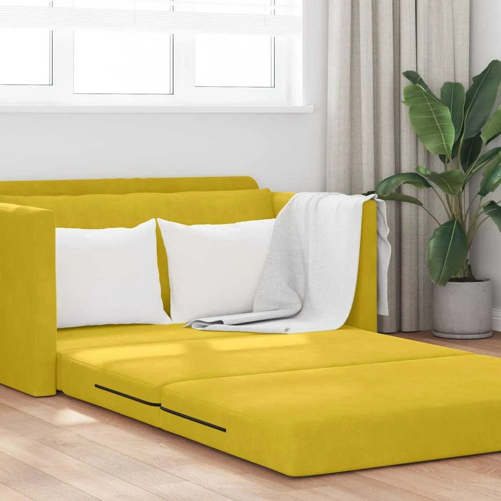 Sofa lova Saulėgrąžų geltona 124 x 71 x 78 cm Aksomas