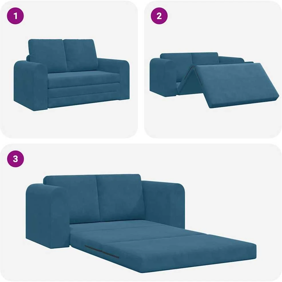 Sofa lova Mėlyna 148 x 71 x 83 cm Aksomas